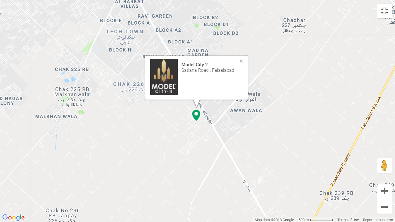 Model City 2 Faisalabad Location Map